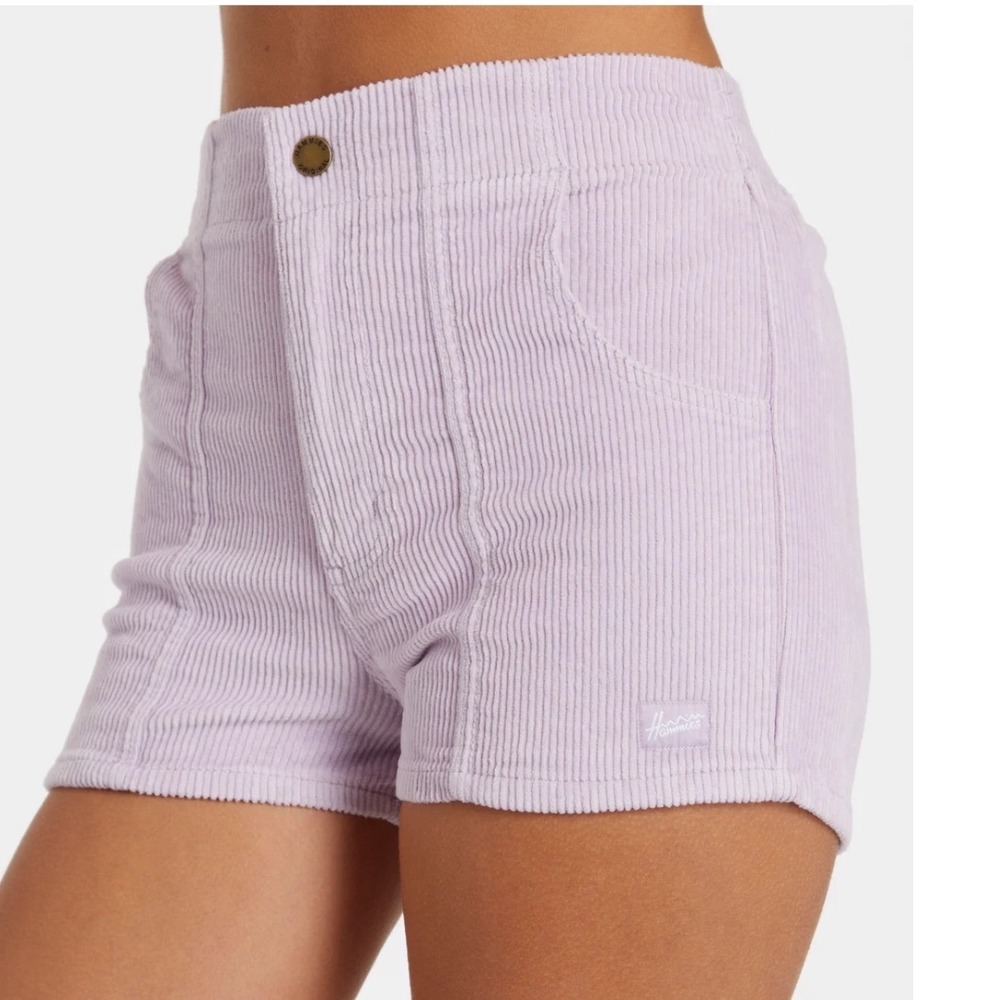 Hammies Womens Corduroy Shorts Powder Purple High Waisted Retro 70s Size 24